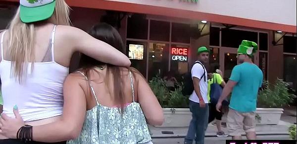  Wild slut college teens take random guys at a street